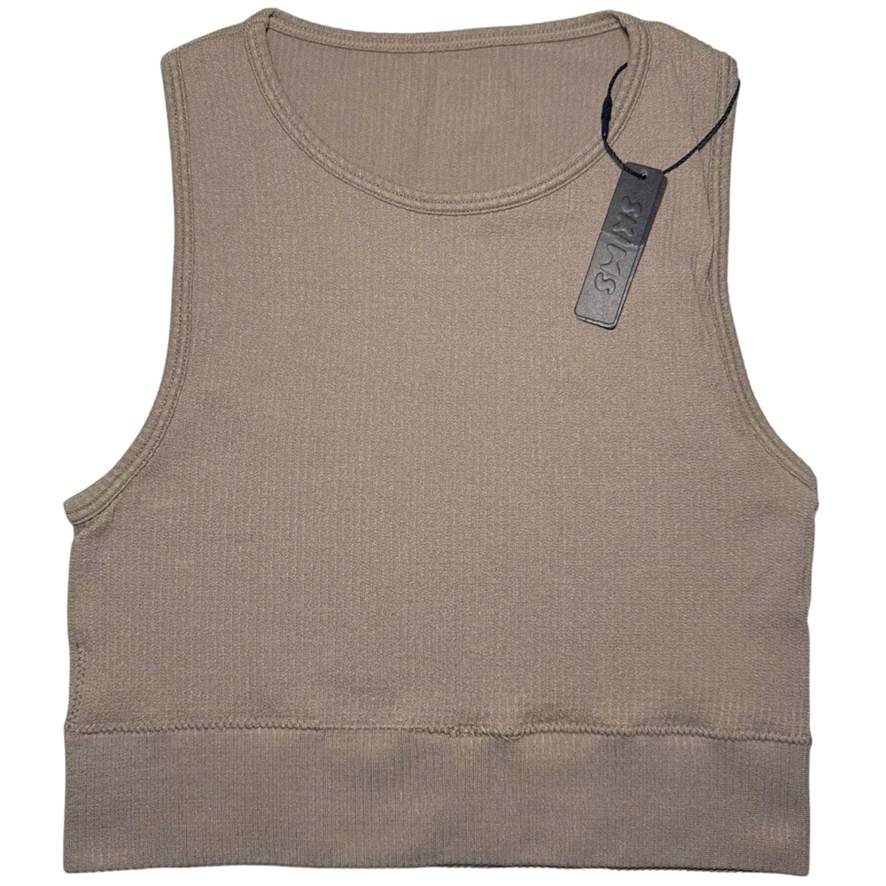 SKIMS Stretch Rib High Neck Bra in Desert